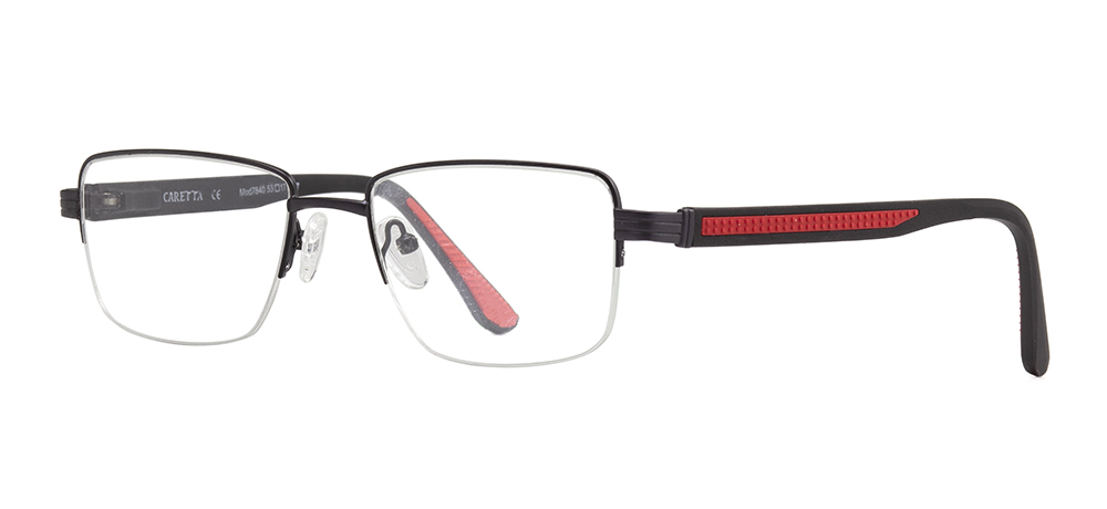 CARETTA Eyeglasses Teenage,Adult Man Rectangular Half Framed Metal Unfiltered CRTTA 7840-C.M06